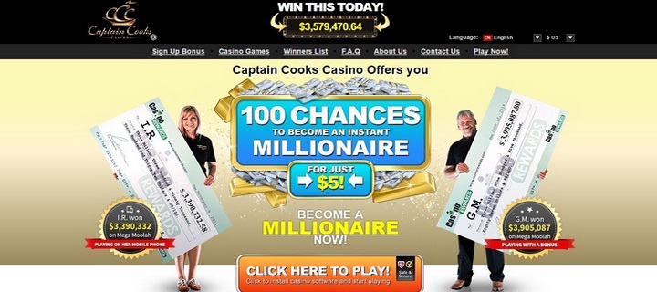 Captain Cooks Casino Banner