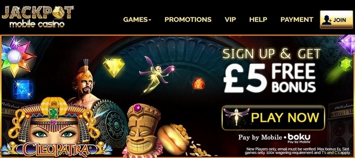 Jackpot Mobile Casino banner